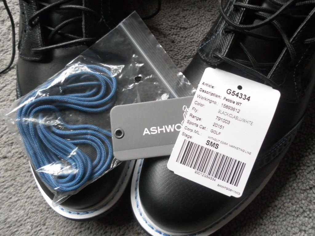 Ashworth Leucadia Tour pebble golf shoes Black with blue/white detail size 8.5 - Image 2