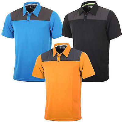 Sunice Silver Mens Gabriel Blocked Performance Short Sleeve Golf Polo Shirt