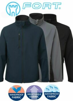 Mens Fortress Soft Shell Fleece Lined Waterproof Windproof Outdoor Work Jacket