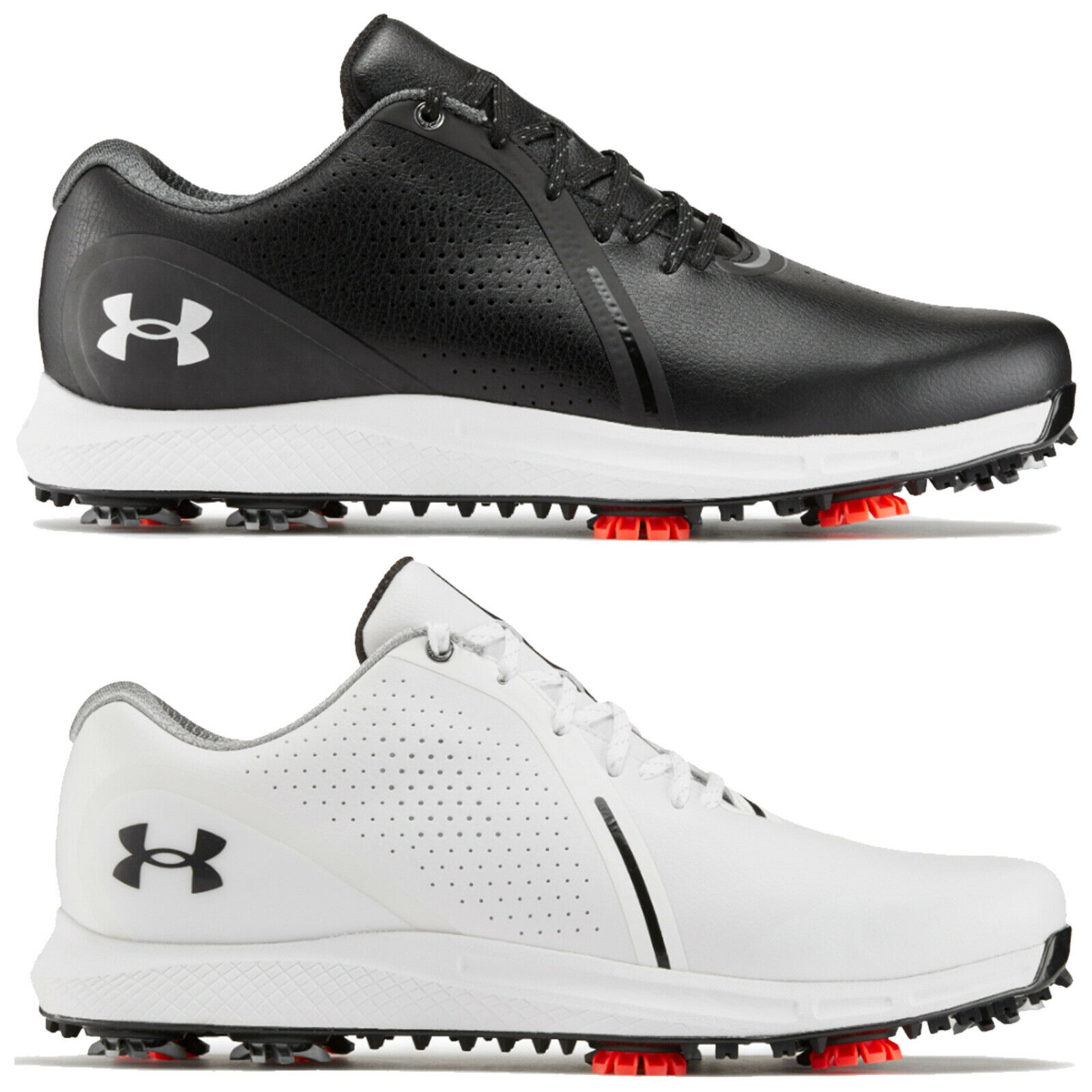 2021 Under Armour Mens Charged Draw RST Wide E Golf Shoes Leather Waterproof