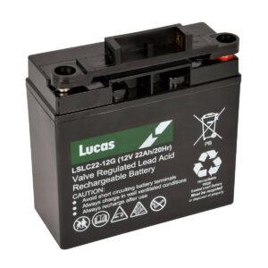 Lucas 22AH -12V AGM/GEL GOLF TROLLEY BATTERY (18+ Holes) with T-BAR POWAKADDY