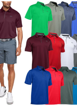 2021 Under Armour Mens HeatGear Tech Polo Shirt -UA Golf Short Sleeve Tennis Top