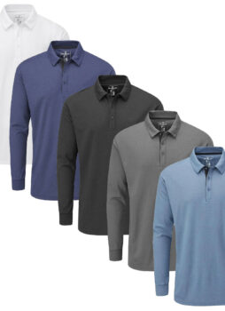 Stuburt Mens Active Long Sleeve Polo Shirt Top Golf Lightweight Breathable