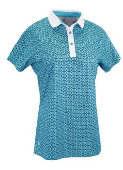 Island Green Golf Ladies Floral Breathable Quick Dry Short Sleeve Polo Shirt Top