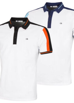 Calvin Klein Mens Shoulder Colour Block SmartTec Polo Shirt 54% OFF RRP