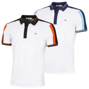 Calvin Klein Mens Shoulder Colour Block SmartTec Polo Shirt 54% OFF RRP
