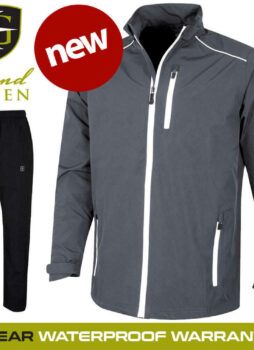 Island Green Waterproof Men's Full Golf Suit Jacket & Trousers Grey - NEW! 2020