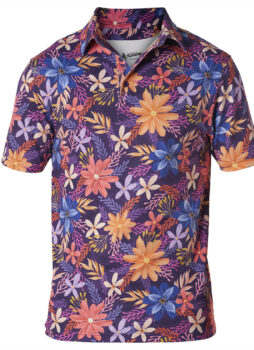 Mens Flowers Royal And Awesome Performance Golf Polo Shirt S -XXL Floral Top NEW