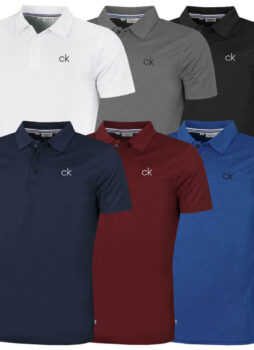 Calvin Klein Mens 2021 Central Eco Light Wicking Golf Polo Shirt 28% OFF RRP