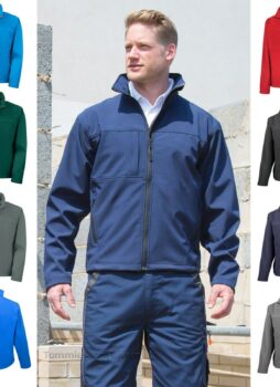 Men's Softshell Lined Jacket Waterproof Windproof Breathable Soft Shell Coat