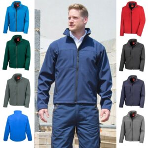 Men's Softshell Lined Jacket Waterproof Windproof Breathable Soft Shell Coat