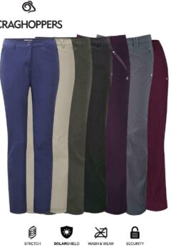Craghoppers Womens Kiwi Pro II Full Stretch Trousers Golf Outdoor Walking UPF