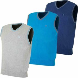ISLAND GREEN MENS V NECK COTTON VEST SLIPOVER TANK TOP GOLF PULLOVER 55% OFF RRP