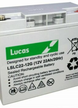 Lucas 12V 22Ah AGM/GEL GOLF TROLLEY BATTERY (18 Holes) MOCAD, FRASER, HILLBILLY