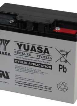 YUASA REC22-12 22Ah-12V AGM GOLF TROLLEY BATTERY (18+ Holes) MOCAD, FRASER