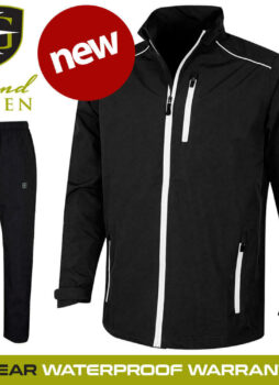 Island Green Waterproof Men's Full Golf Suit Jacket & Trousers Black - NEW! 2020