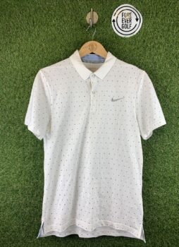 NIKE GOLF, Size S, White - Triangle Pattern, Slim Fit Golf Polo Shirt,*VGC*