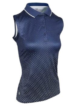 Island Green Golf Ladies Printed Quick Dry Breathable Sleeveless Polo Shirt Top