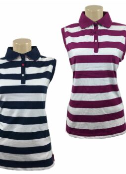 Hazy Blue Womens Minnie Sleeveless Polo Shirt Ladies Gilet Vest Style