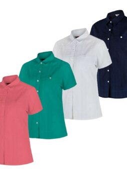 3 X Pack Women’s Regatta Jerbra II Short Sleeve Golf Cotton Shirt Top RRP £75