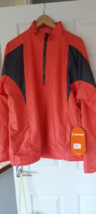 Mens Golf Sunice  Waterproof Breathable Jacket Size Large - GREY/ ORANGE NEW
